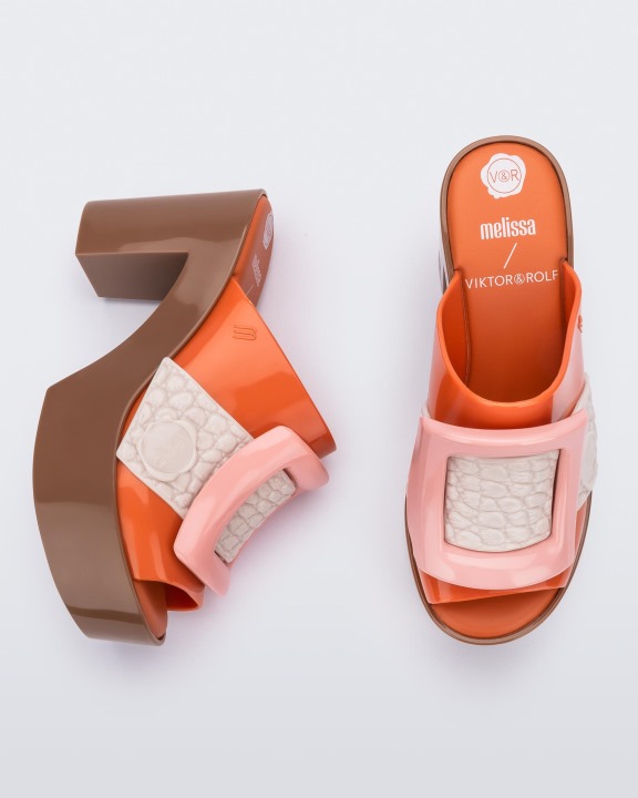 Melissa Mule Fivela Viktor & Rolf Laranja-bege-rosa