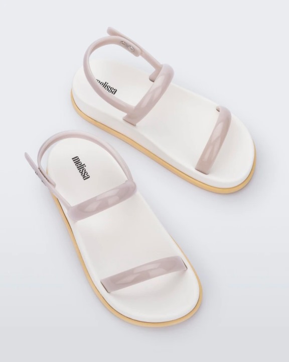 Melissa Sandália Soft Wave Bege-branco-amarelo