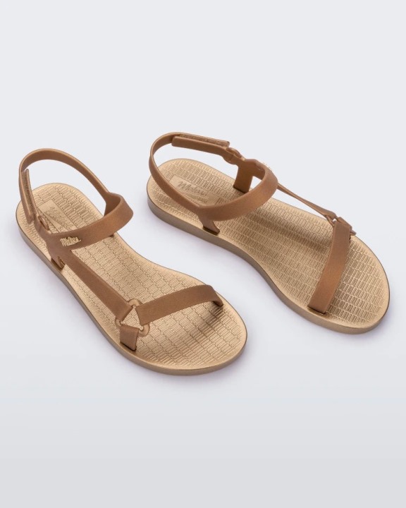 Sandália Melissa Sun Downtown Metalizada Dourada