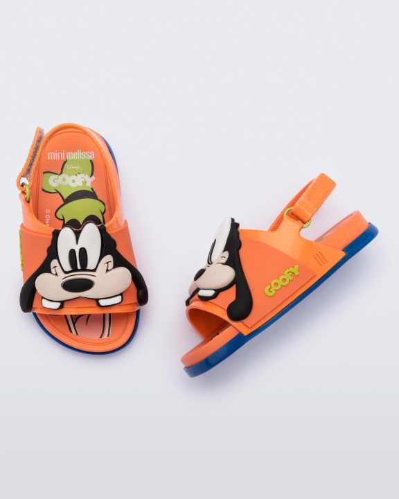 Sandália Mini Melissa Beach Slide Mickey & Friends-baby Orange