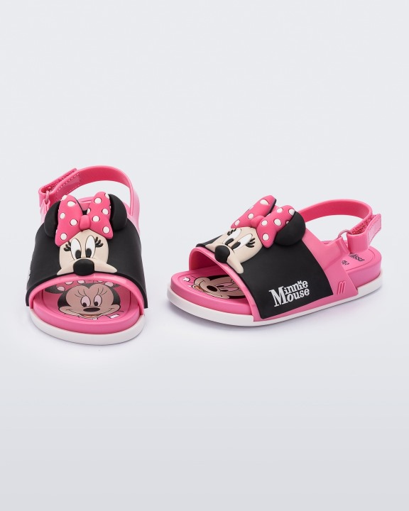 Sandália Mini Melissa Beach Slide Mickey & Friends-baby Pink