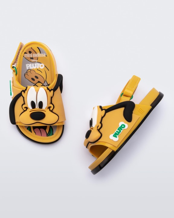 Sandália Mini Melissa Beach Slide Mickey & Friends-baby Amarelo