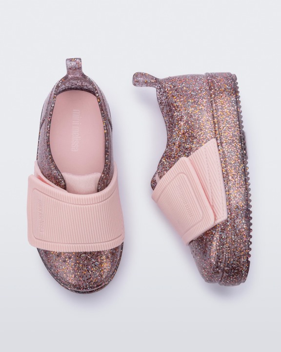 Mini Sapatilha Melissa Jelly Pop-baby Pink Glitter Mix-pink